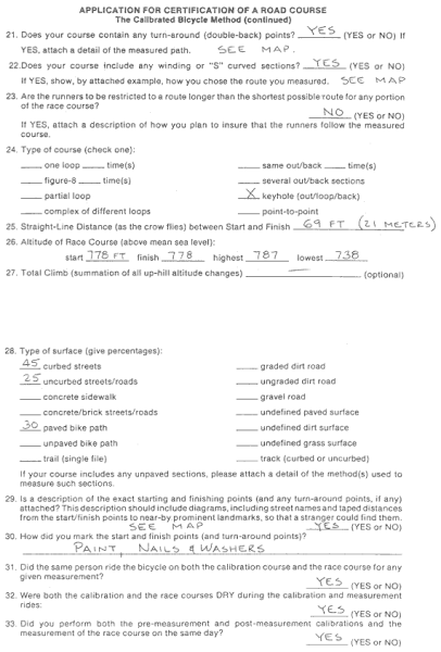 Filled in Application for Certification - page 2