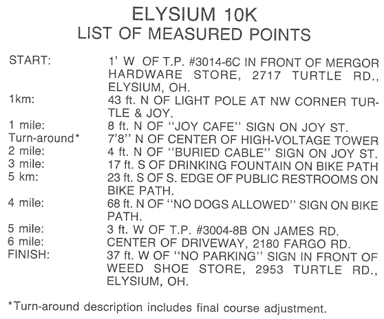Split list for Elysium 10 km course