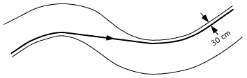 Shortest possible path - 30 cm from edge with tangents